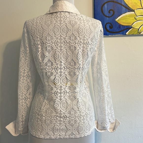 INC. International concepts lace vintage top-perfect condition-lined collar-cuff - Picture 4 of 7